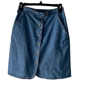 Central Falls‎ Vintage 90s USA Women's Size 8 Button Up Denim Mini Skirt